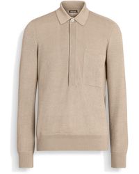 Zegna - Light Mélange Cotton And Silk Polo Shirt - Lyst