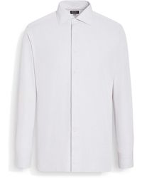ZEGNA - And Dark Micro-Checked Centoventimila Cotton Shirt - Lyst