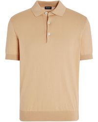 Zegna - Peach Color Premium Cotton Polo Shirt - Lyst
