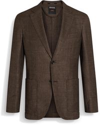 ZEGNA - Jacke Aus Kaschmir, Seide Und Leinen - Lyst