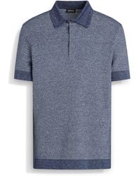 Zegna - Utility Cotton Linen And Silk Polo Shirt - Lyst
