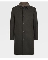 Ermenegildo Zegna Wool And Cashmere Jersey Coat - Black