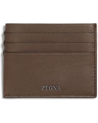 ZEGNA - Porte-Cartes En Secondskin Marron - Lyst