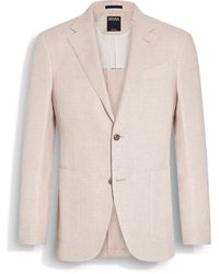 Zegna - Dust Crossover Linen Wool And Silk Blend Jacket - Lyst