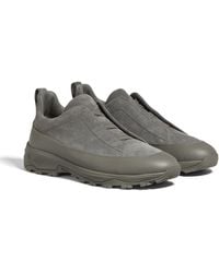 ZEGNA - Suede And Leather Triple Stitch Monte Sneakers - Lyst