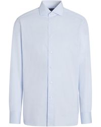Zegna - Light Centoventimila Cotton Micro-Striped Shirt - Lyst