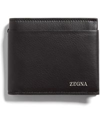 ZEGNA - Portefeuille À Deux Volets En Secondskin Marron Foncé - Lyst