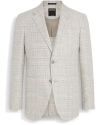Zegna - Light Crossover Linen Wool And Silk Jacket - Lyst