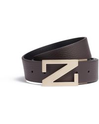Zegna - Dark And Reversible Leather Belt - Lyst