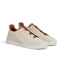 Zegna - Off Canvas Triple Stitch Sneakers - Lyst