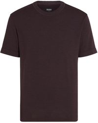 Zegna - Burgundy Mélange 12Milmil12 Wool T-Shirt - Lyst