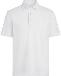 Zegna - Optical Cotton And Silk Polo Shirt - Lyst