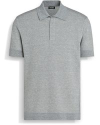 Zegna - Mélange Cotton Linen And Silk Polo Shirt - Lyst