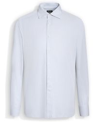 ZEGNA - Light And Checked Centoventimila Cotton Shirt - Lyst