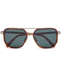Zegna - Brass Acetate And Metal Sunglasses - Lyst