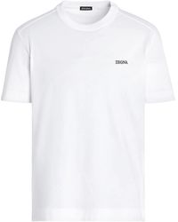 Zegna - Optical Cotton T-Shirt - Lyst