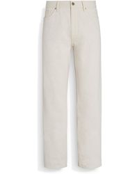 Zegna - Off Cotton And Hemp Roccia Jeans - Lyst