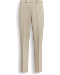 ZEGNA - Light Taupe Centoventimila Cotton And Wool Pants - Lyst
