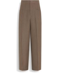 ZEGNA - Pantalon En Oasi Lino Taupe Foncé - Lyst
