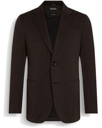 ZEGNA - Dark Centoventimila Cotton And Wool Jacket - Lyst