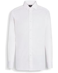 Zegna - And Utility Structured Striped Centoventimila Cotton Shirt - Lyst