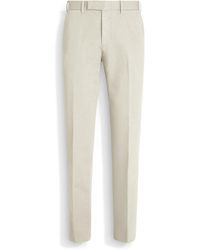 Zegna - Off Summer Chino Cotton And Linen Pants - Lyst