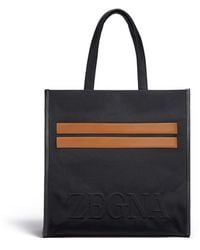 Zegna - Cotton And Leather Start Up Tote Bag - Lyst