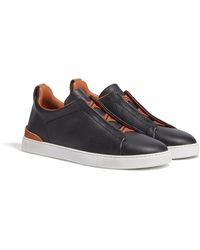 ZEGNA - Triple Stitch Sneaker Aus Hirschleder Und Glattleder - Lyst