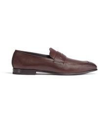 Zegna - Dark Leather L'Asola Loafers - Lyst