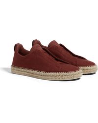 ZEGNA - Linen And Leather Triple Stitch Espadrilles - Lyst