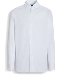 Zegna - Light And Micro-Striped Centoventimila Cotton Shirt - Lyst