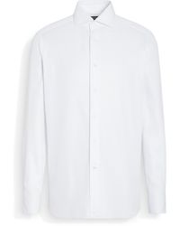 ZEGNA - Light And Structured Micro-Striped Centoventimila Cotton Shirt - Lyst