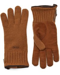 Zegna - Dark Foliage Oasi Cashmere Gloves - Lyst