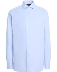 Zegna - Light Sea Island Cotton Long-Sleeve Tailoring Shirt - Lyst