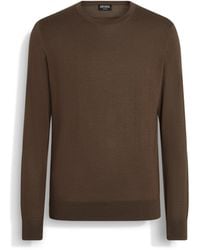 ZEGNA - Mélange Cashseta Crewneck - Lyst