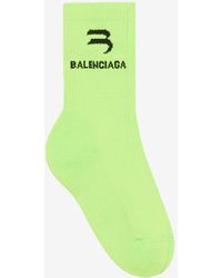 Balenciaga Green Sporty B Sport Socks