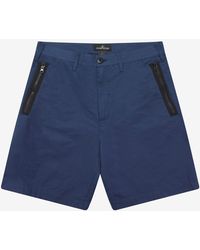 Stone Island Shadow Project Blue Zip Chino Shorts