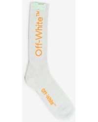 Off-White c/o Virgil Abloh Light Gray Diagonals Mid Length Socks