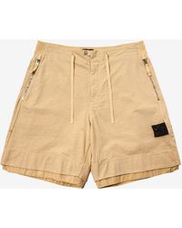 Mens Clothing Shorts Casual shorts for Men Natural Stone Island Shadow Project Cotton Summer Compass Patch Shorts in Beige 