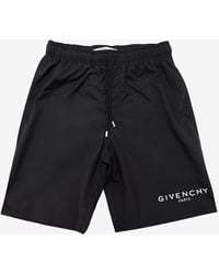 Givenchy Black Classic Logo Print Swim Shorts