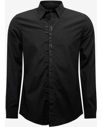 Givenchy Black Tonal Logo Embroidery Shirt