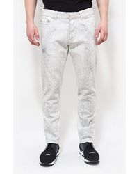 Balenciaga White Distressed Print Jeans