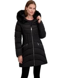 Laundry by Shelli Segal - Puffer Coat –With Faux Fur Hood - Lyst