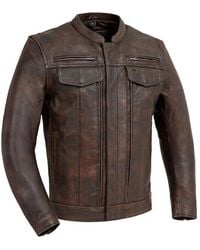DODICI - Motorcycle Biker Cowhide Leather Jacket - Lyst