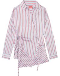 DIESEL - Violette Lila Asymmetrisch Verschluss Hemd - Lyst