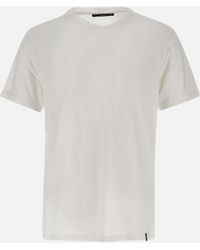 Kangra - Weißes Baumwoll-Rundhals-T-Shirt - Lyst