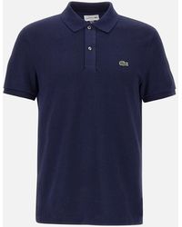 Lacoste - Marineblaues Slim-Fit-Poloshirt Aus Baumwolle - Lyst