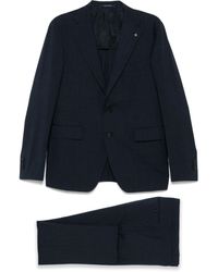 Tagliatore - Mitternachtsblaues Kleid Mit Knopfverschluss - Lyst