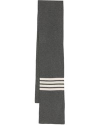 Thom Browne - Grauer Cashmere-Schal Mit 4-Streifen - Lyst