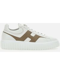 Hogan - Weiße Leder-Sneaker Mit Schokoladendetails - Lyst